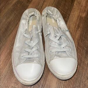 Converse Shoreline Silver Shimmer‎ Stretch Shoes size 6